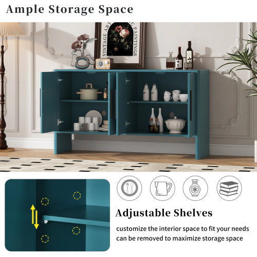 4-Door Retro Storage Cabinet | Large Sideboard with Adjustable Shelves & Mid-Century Design