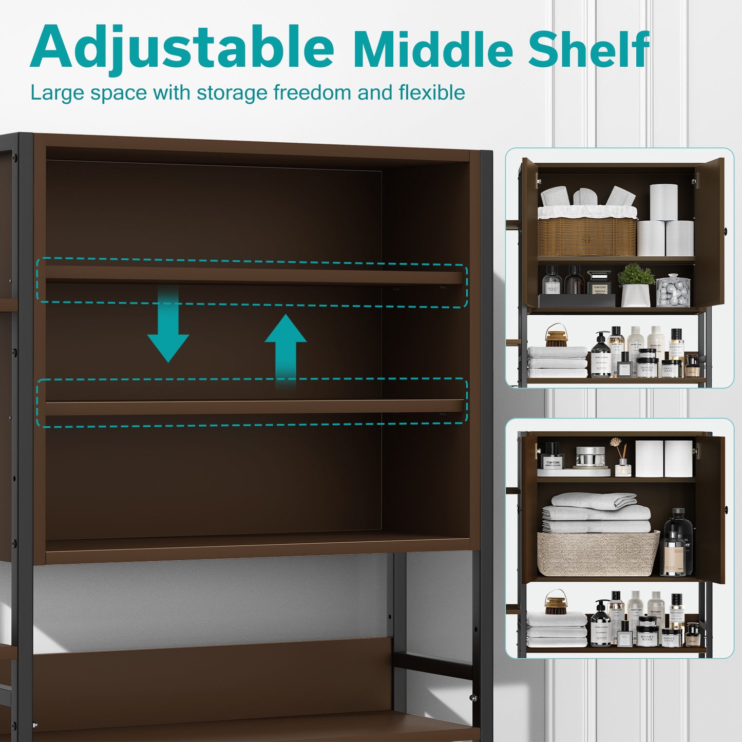 Elegant Freestanding Toilet Storage Cabinet – Maximize Your Bathroom Space with Smart Organization