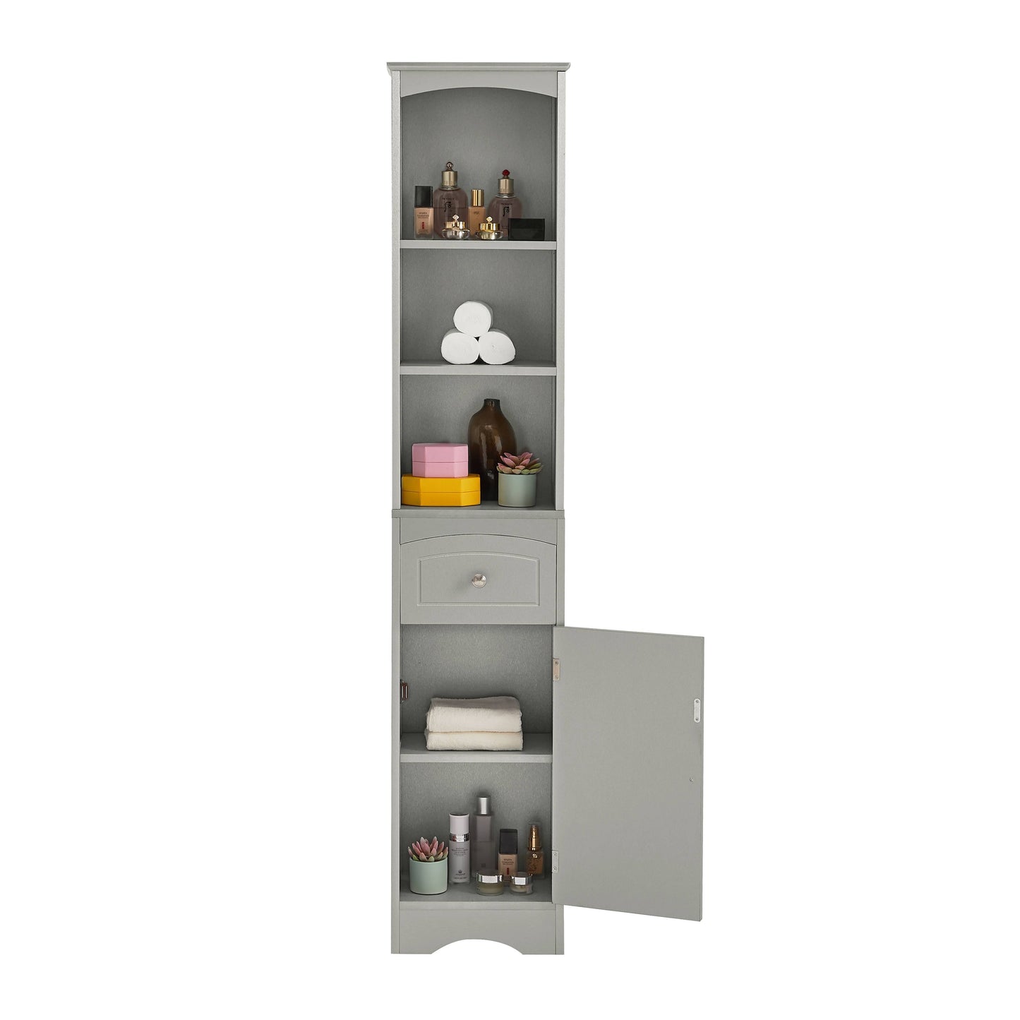 Tall Bathroom Storage Cabinet with Adjustable Shelves & Drawer – Maximize Your Space with Elegance