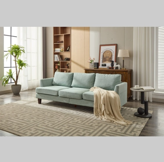 Viva Elite Verdant Light Green USB-Ready Sectional Sofa - The Future of Connected Living