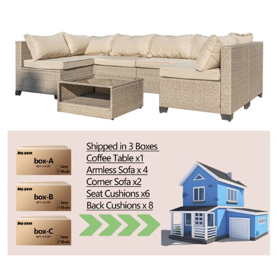 Viva Smart Living Collection: 7‑Piece Outdoor Wicker Patio Set