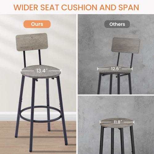 Viva Smart Living Collection: Bar Table Set with 2 PU Bar Stools