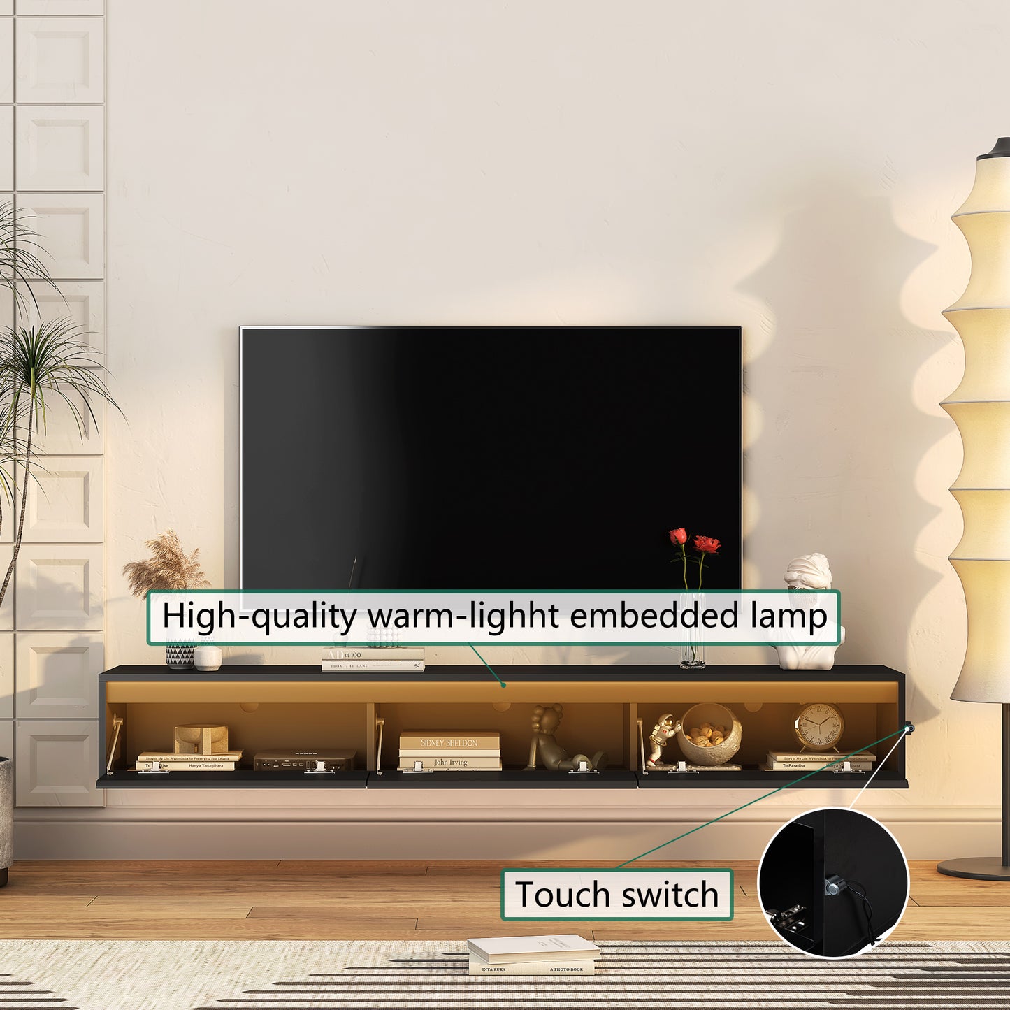 Viva Lumen+ Collection: The Lumen+ Halo Floating TV Shelf
