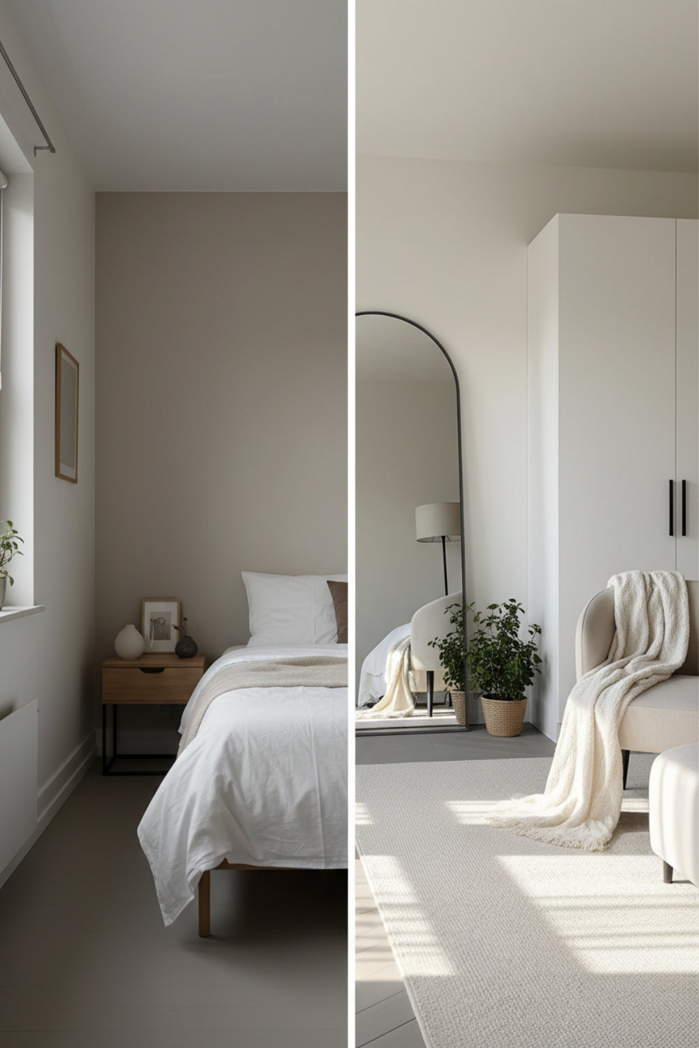 arched full length mirror 58"x19" floor standing & wall mount product detail view