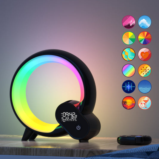 Sunrise wake-up light with alarm in black or white