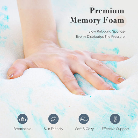 Gel-swirl memory foam mattress topper shown for a hot-sleeper buying guide