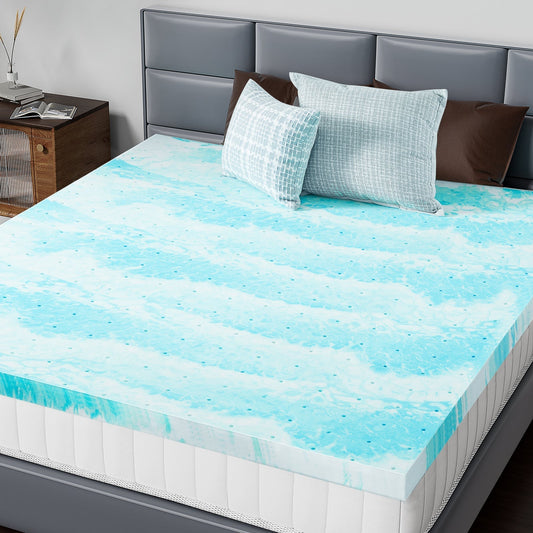 Memory foam mattress topper shown on a firm mattress for a setup and expectations guide