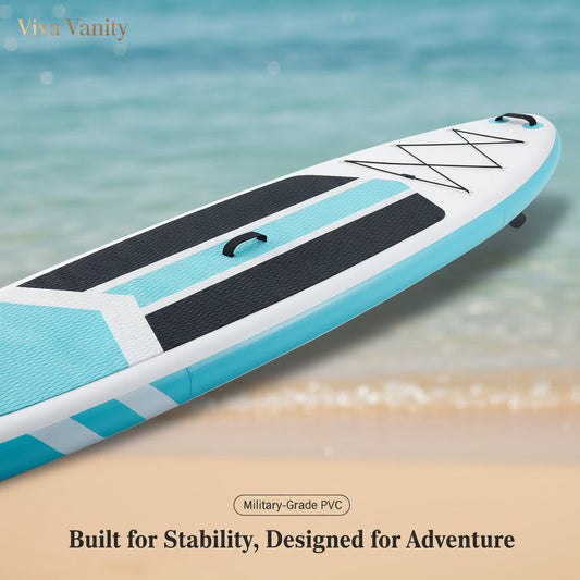 Inflatable paddle board on summer water for a safety-first activity planning guide