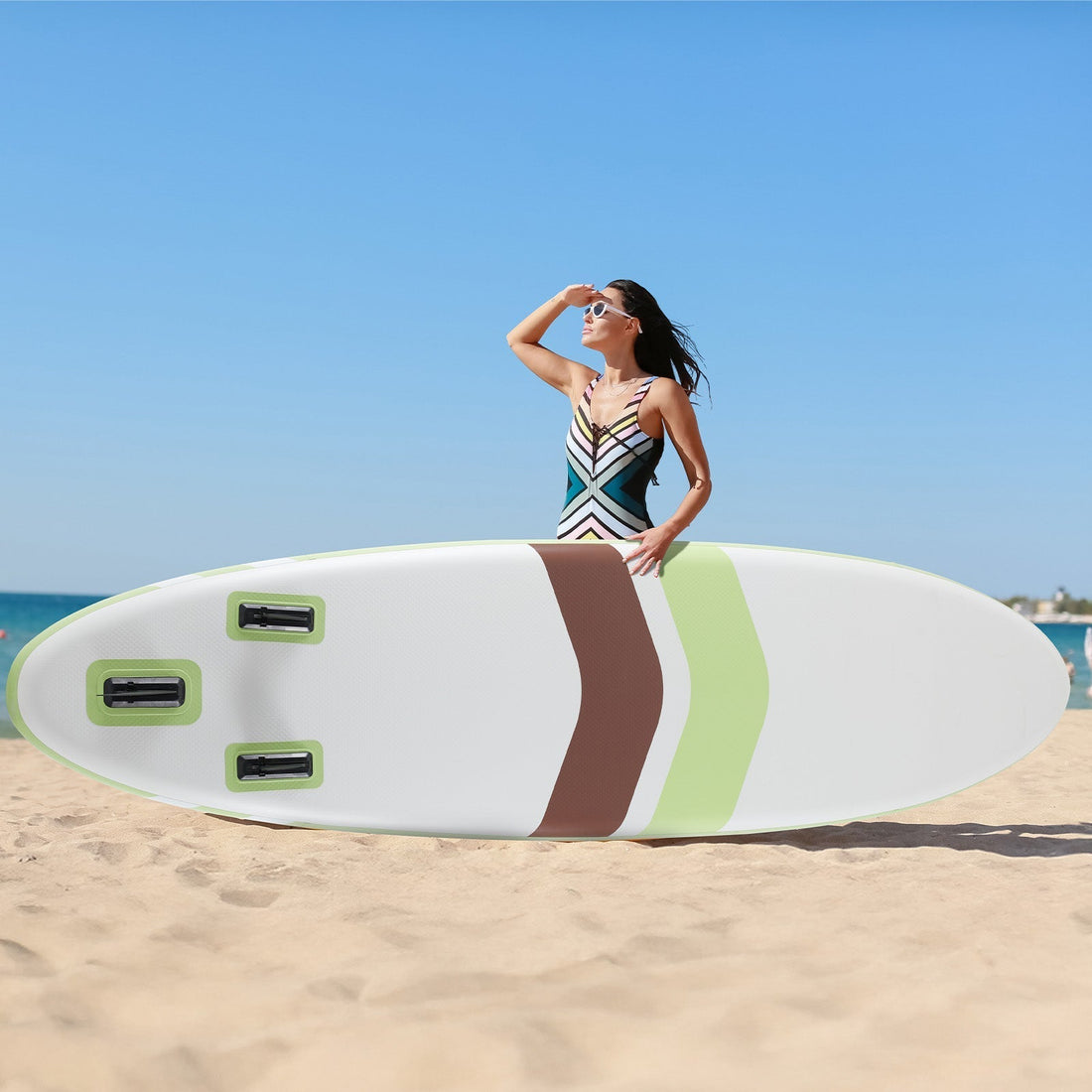 Inflatable stand up paddle board for a practical comparison with hard paddle boards