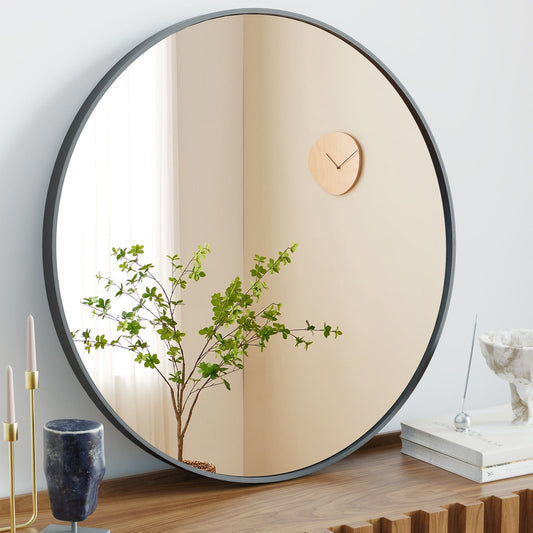 Viva Elite Round Wall Mirror Black Gold - round wall mirror complete guide - lifestyle view