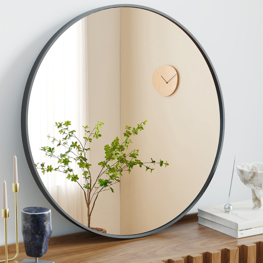 Viva Elite Round Wall Mirror Black Gold - round wall mirror FAQs answered - lifestyle view