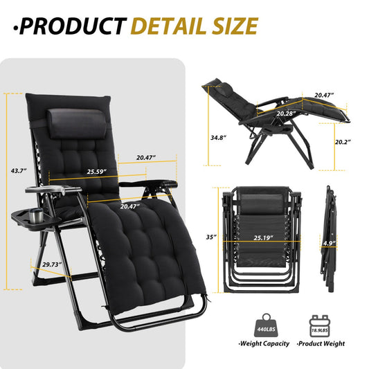 Zero gravity outdoor chair shown for a safe setup and reclining guide