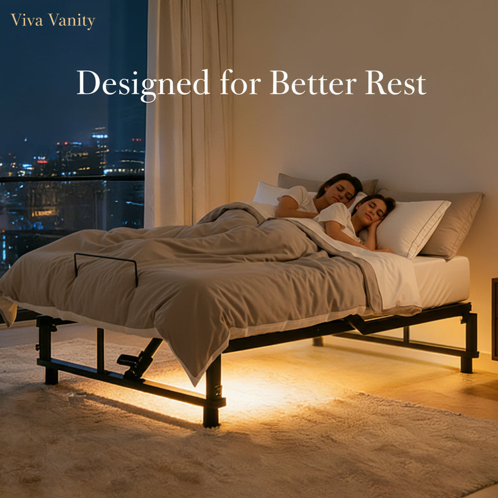 Queen adjustable bed base in a bedroom setting for a practical feature guide