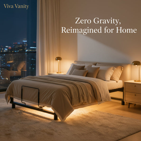 Viva Elite Adjustable Bed Base Frame Queen - Under-Bed Nightlight Night Routine - Lifestyle View