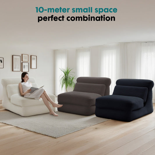 Convertible sleeper chair shown for comparison with a futon