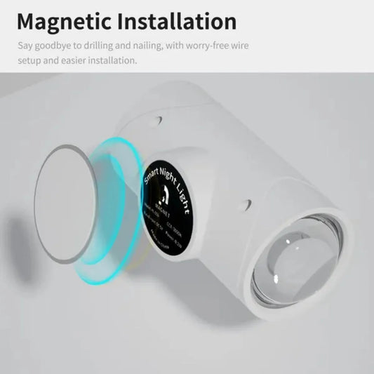 Rechargeable magnetic night light shown with its mounting feature