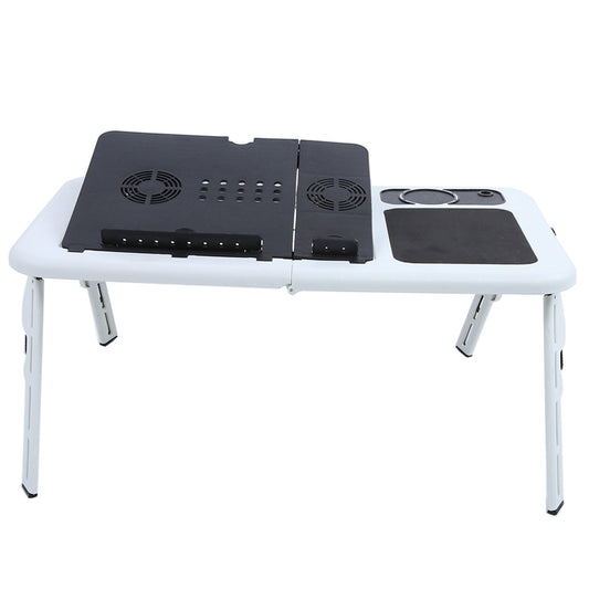 Compact adjustable laptop desk for a small home office