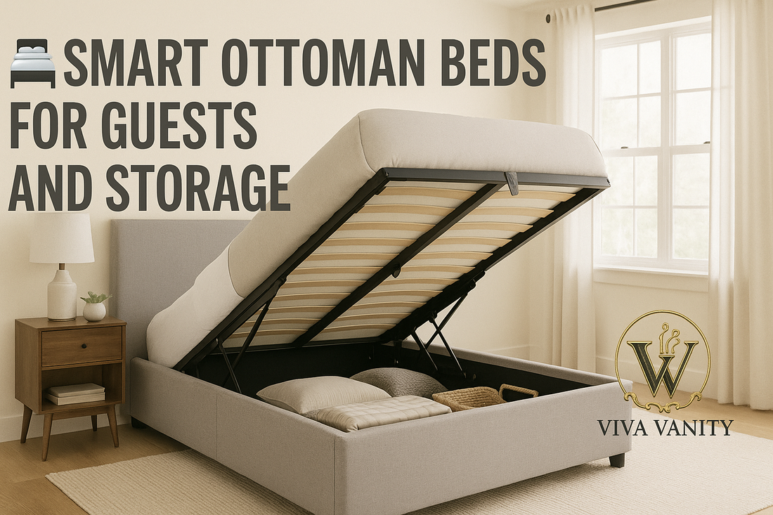 Storage bed in a compact bedroom with space beneath the mattress