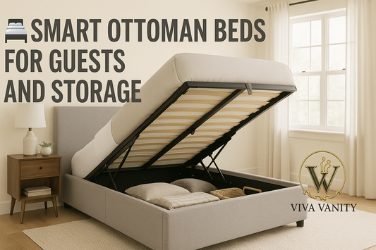 Storage bed in a compact bedroom with space beneath the mattress