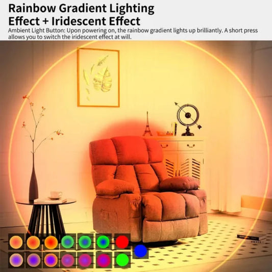 Rechargeable color-mode wall light adding ambient light to a living room