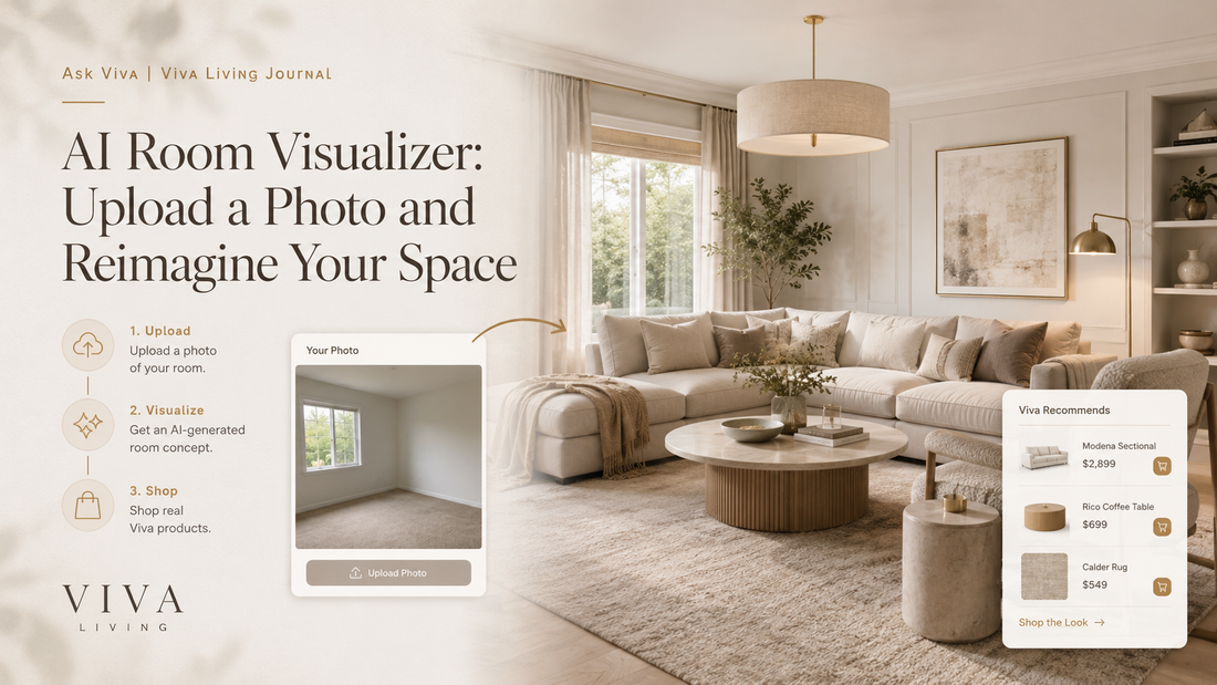 AI room visualizer by Ask Viva for reimagining a room from a photo