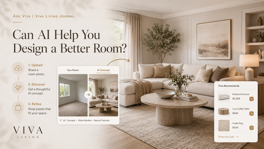 Can AI help design a better room with Ask Viva room photo and AI concept