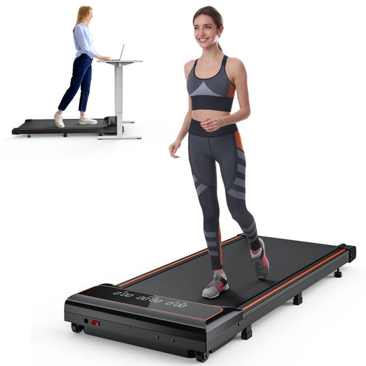 Compact walking pad shown for a buying checklist covering size, controls and storage