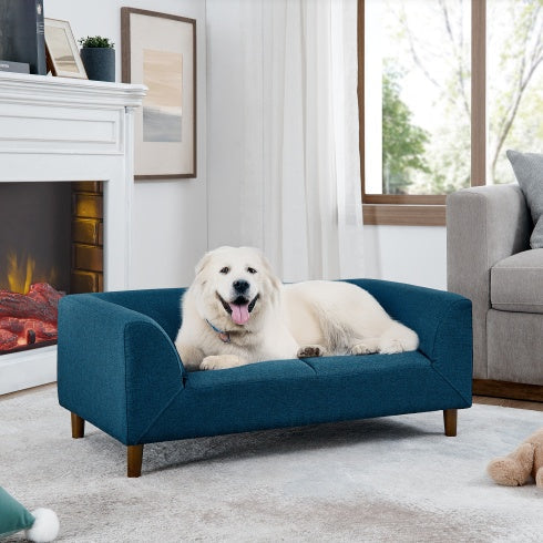 Dog sofa shown for measuring fit for a larger dog