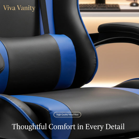 PU leather gaming chair shown for a comparison with mesh and fabric chair materials