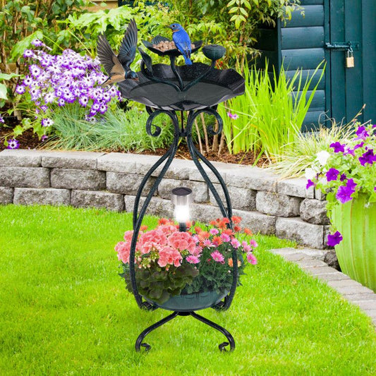 Solar bird bath with feeder and planter for a feature-based buying guide