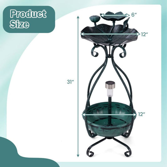 Lotus bird bath with feeder and planter for women styling a garden or patio