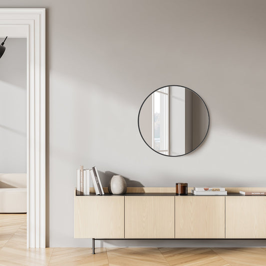 Viva Elite Round Wall Mirror Black Gold - round mirror ideas for living room - lifestyle hero view