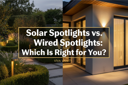 Solar and wired outdoor spotlights compared for landscape-lighting planning