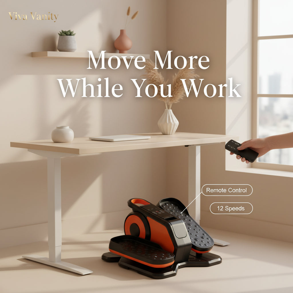 Black and orange exercise踏板 with remote control on a white background