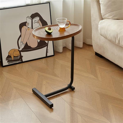 Brown C-Shaped Side Table - The Perfect Blend of Style & Functionality