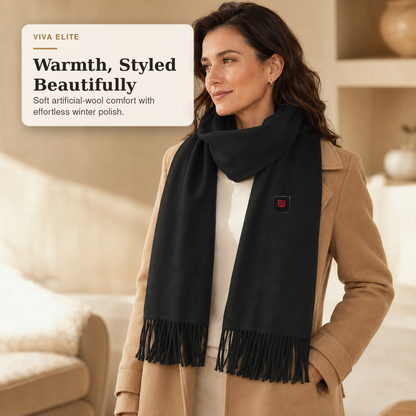 Viva Elite Electric Heated Scarf – USB Powered Soft Neck Wrap with 3 Heat Modes for Cycling, Skiing & Winter Outdoors
