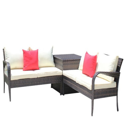 Brown 3-Piece Patio Sectional with Storage | Viva Capri