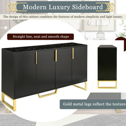Black 4-Door Sideboard | Viva Meridian