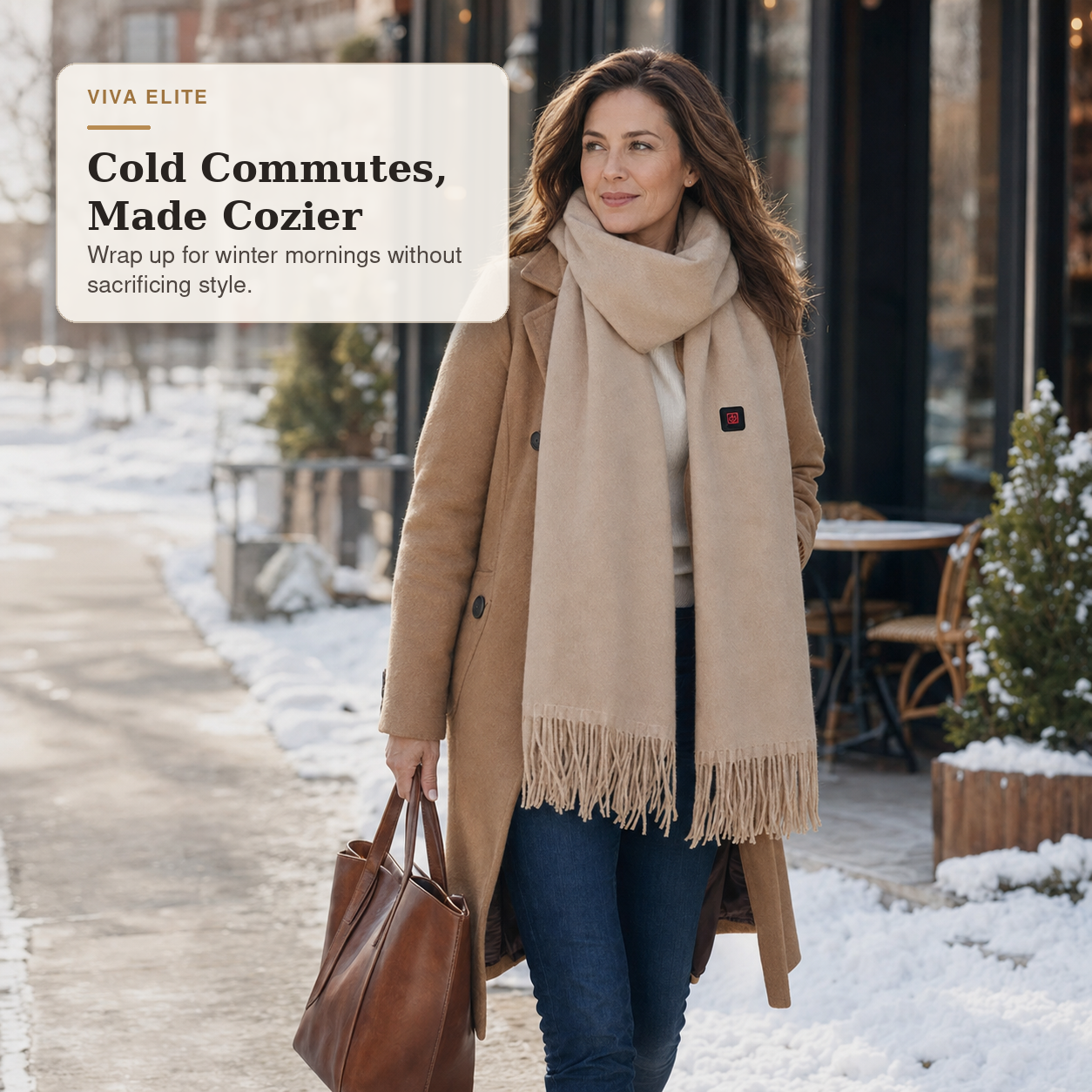 Viva Elite Electric Heated Scarf – USB Powered Soft Neck Wrap with 3 Heat Modes for Cycling, Skiing & Winter Outdoors