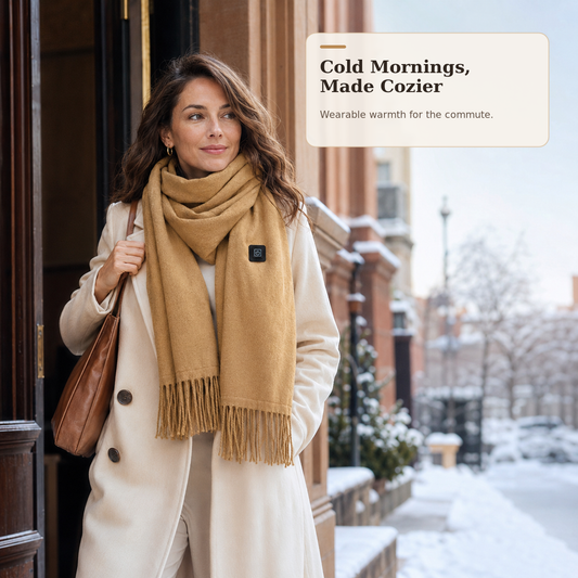 Viva Elite Electric Heated Scarf – USB Powered Neck Wrap with 3 Heat Settings for Outdoor Cycling, Skiing & Skating