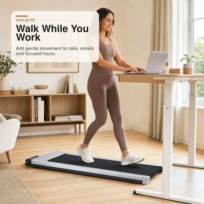 Compact Under-Desk Walking Treadmill with Remote & LED Display | Viva Elite