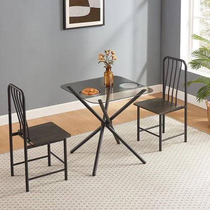 Black & Brown 3-Piece Dining Set for 2 | Viva