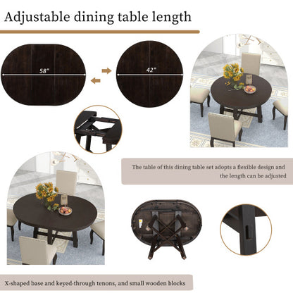 Espresso 5-Piece Farmhouse Dining Set | Viva Essentials