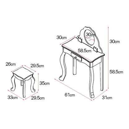 Viva Elite Petite Wooden Vanity Set with Mirror & Stool - The Future of Intimate Elegance