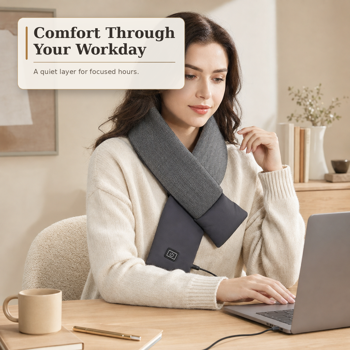 USB Heated Scarf with Optional Power Bank | Viva Elite