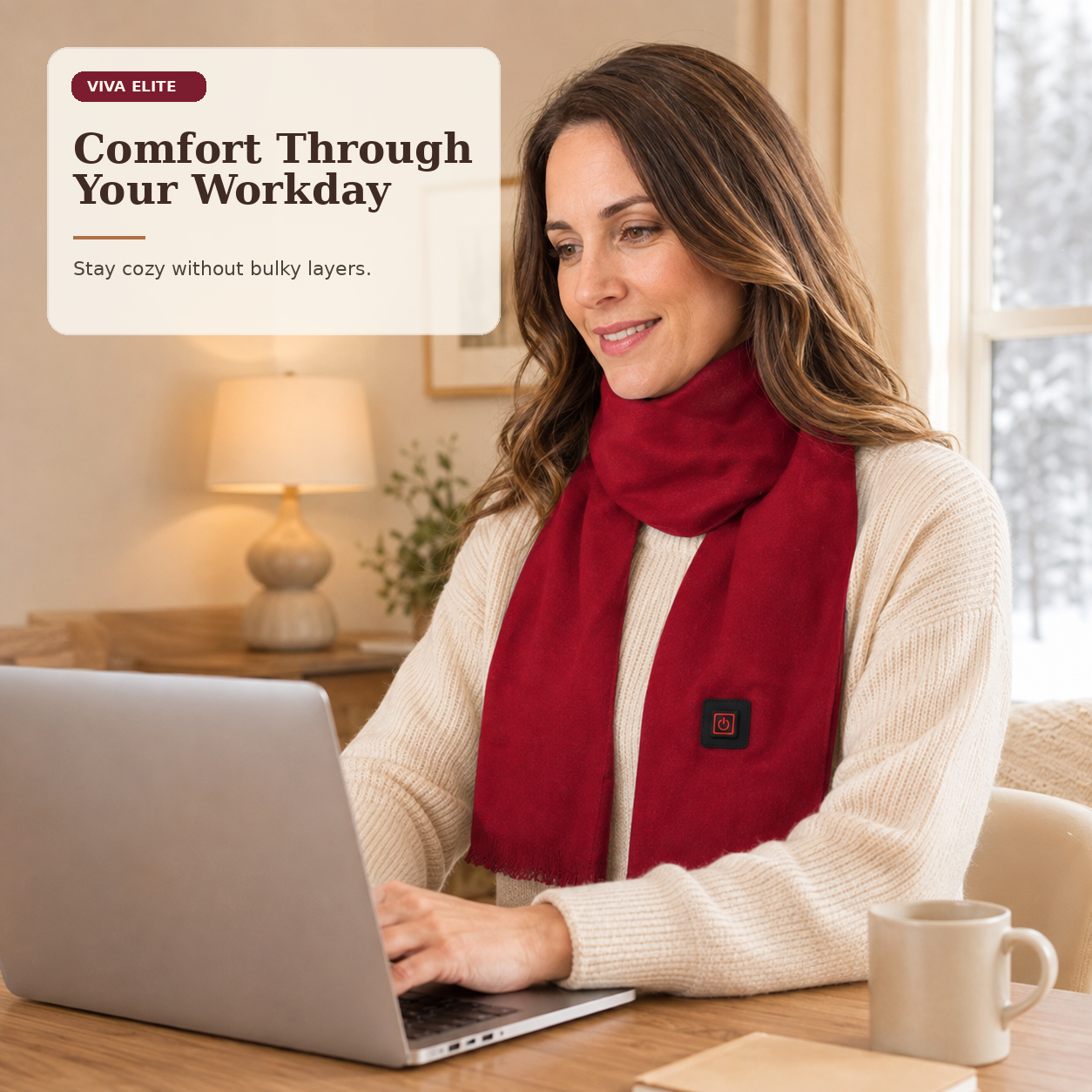 USB Heated Outdoor Scarf with 3 Heat Settings | Viva Elite