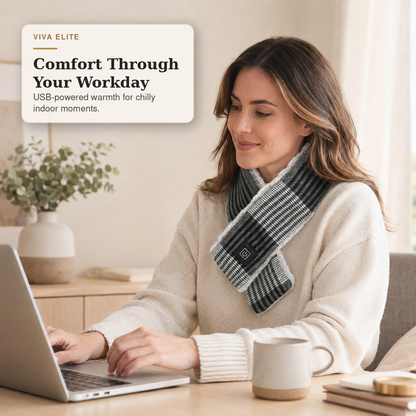 Plaid USB Heated Scarf with Soft Lining | Viva Elite