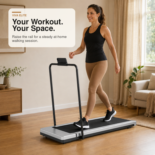 Viva Elite Under Desk Walking Treadmill – Quiet Motor, 200 lb Capacity, Remote Control & LED Display