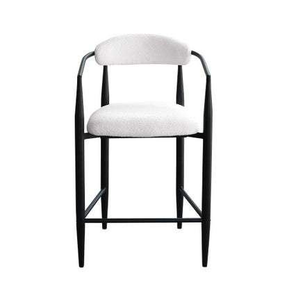 Black & White Bouclé Bar Stools, Set of 2 | Viva Léonie