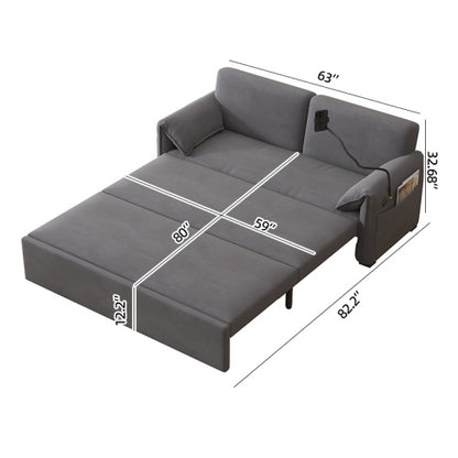 63-in Velvet Multi-Mode Sofa Bed | Viva